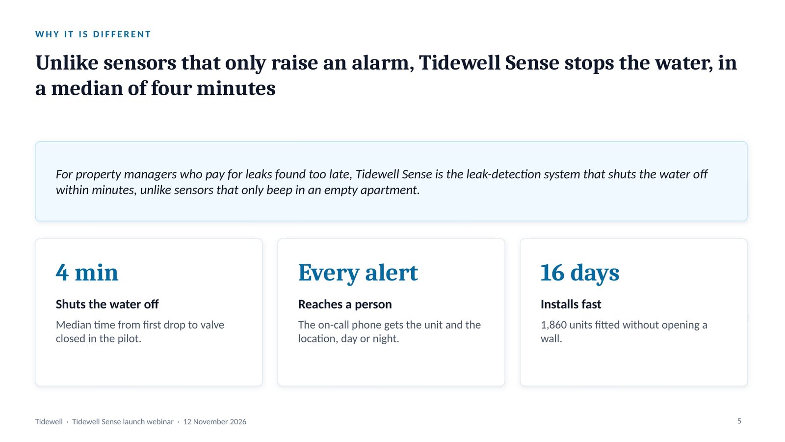 Tidewell Sense, slide 5: Why it is different
