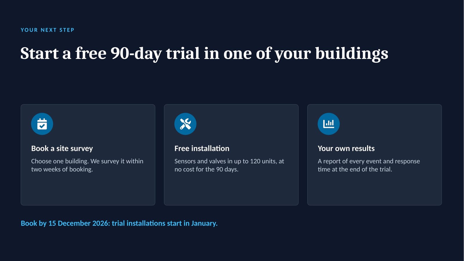 Tidewell Sense, slide 10: The next step: a free trial
